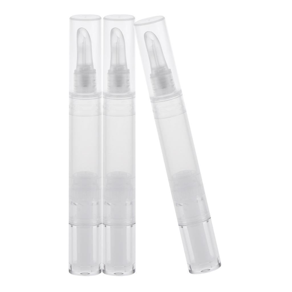 3 Pcs 5ML Empty Twist Pen Silicone Applicator Lip Gloss Cosmetic Containers