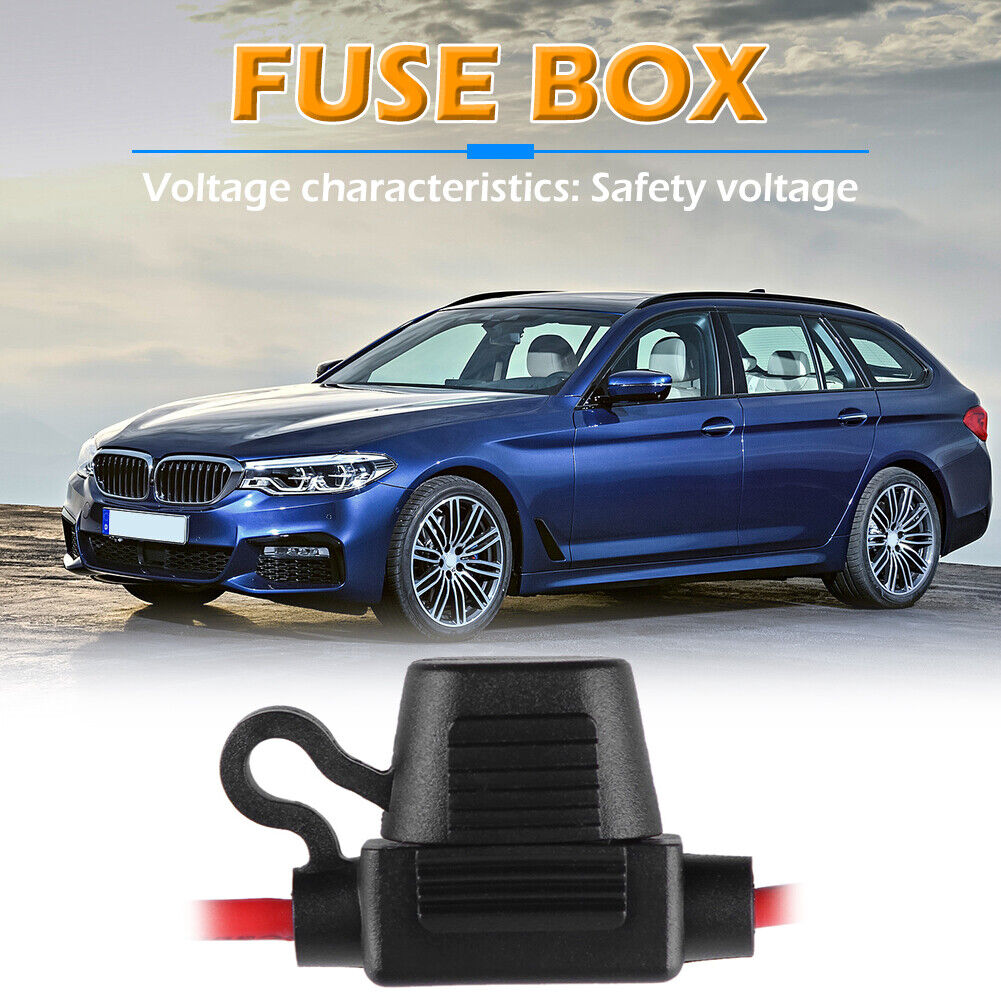 Mini In-Line Car Blade Fuse Holder 0.5ft 18AWG Wire with Waterproof Cover
