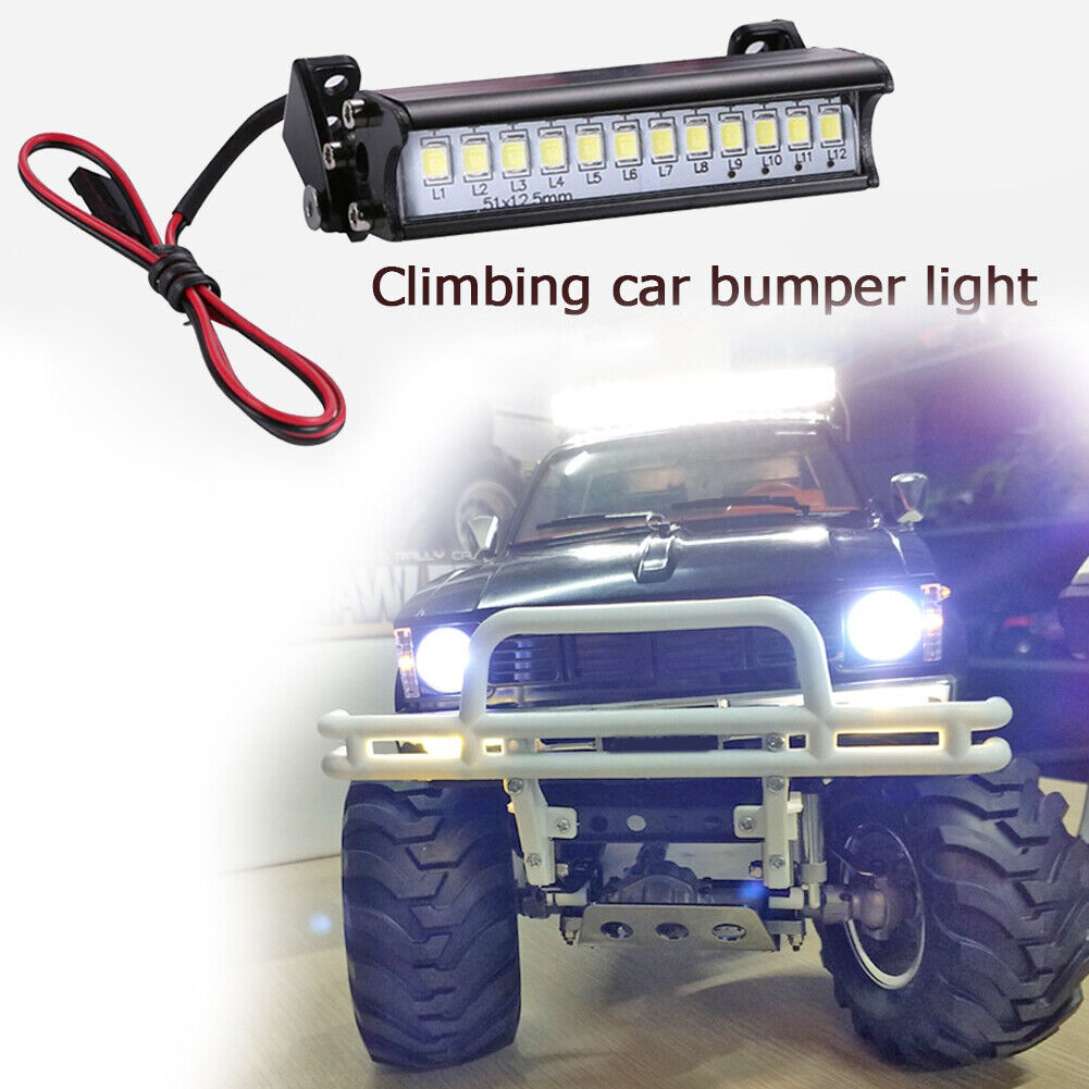 Universal 55mm 12 LED Truck Roof Light Bar Bumper Lamp for 1/10 RC Trunk