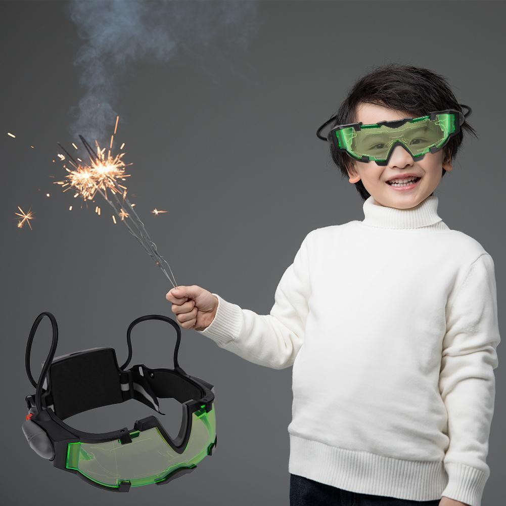 Adjustable Elastic Band Night Vision Goggles Glasses Eye Shield With LED