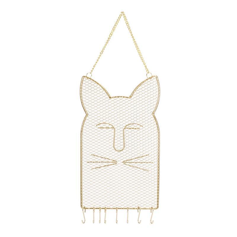 Metal Cat Ear Wall Hanging Jewelry Rack Display Holder Bracket for Ring Necklace