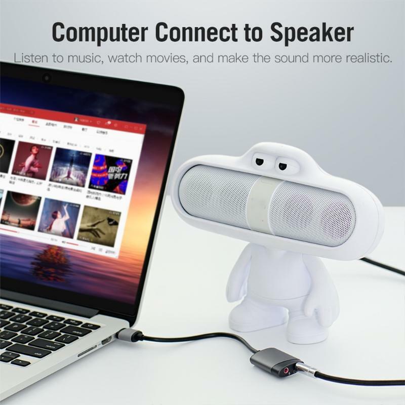 USB Sound Card Adapter External Audio Adapter Sound Card Converter 3.5mm AUX Mic