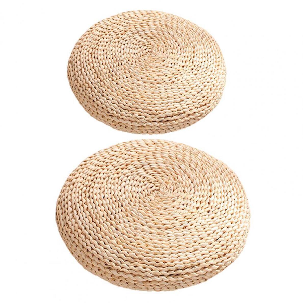Handmade Straw Seat Cushion Floor Pillow  Decor Yoga Meditation
