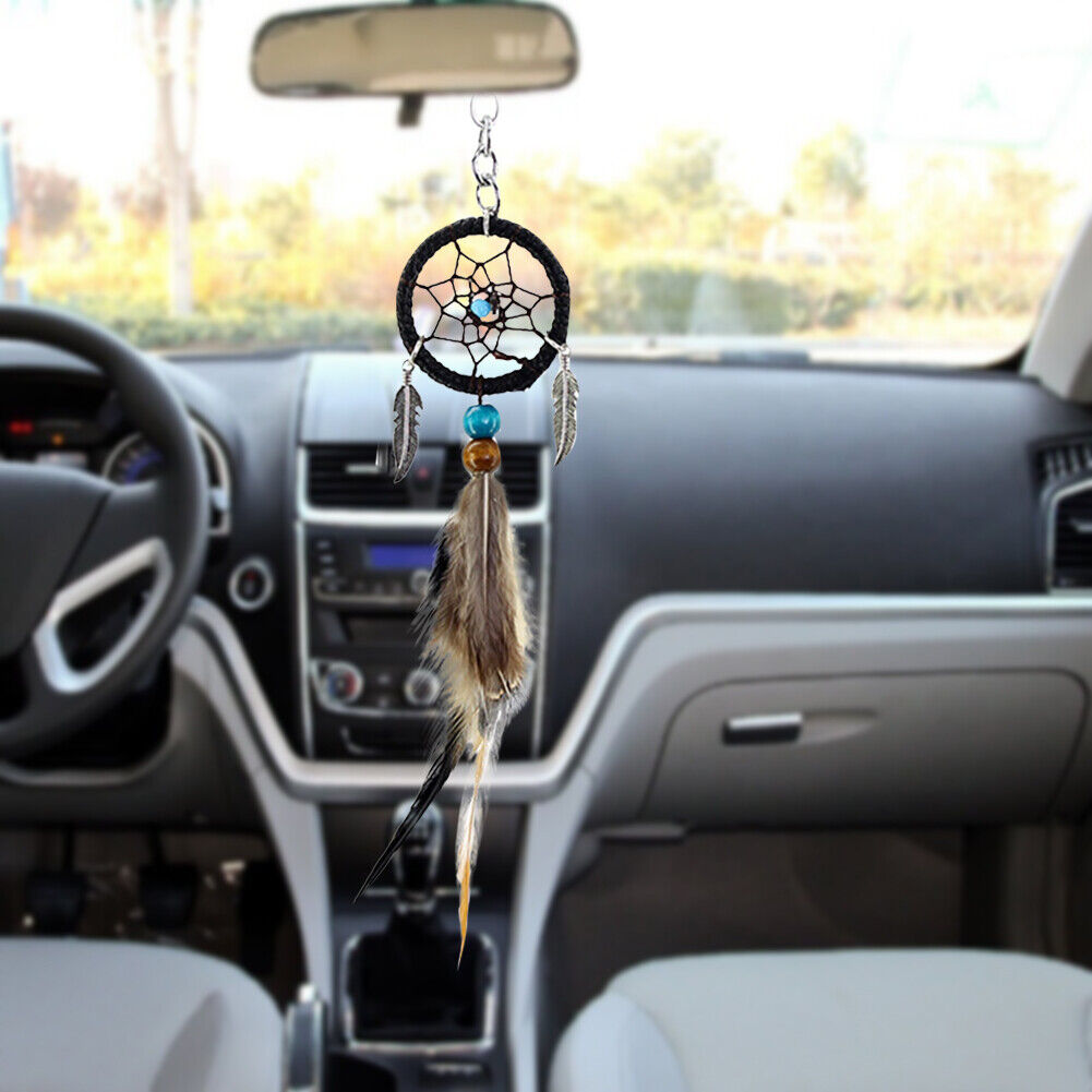 Mini Dreamcatcher Car Pendant Windbell Feather Decoration Keyring Adornment