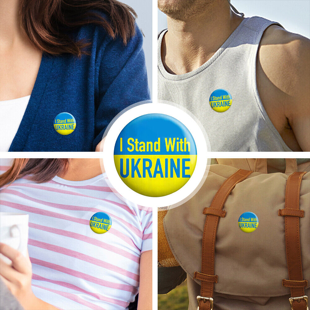 Ukraine Ukrainian Map Flag Symbol Round Styles Clothes Pins 5.8cm