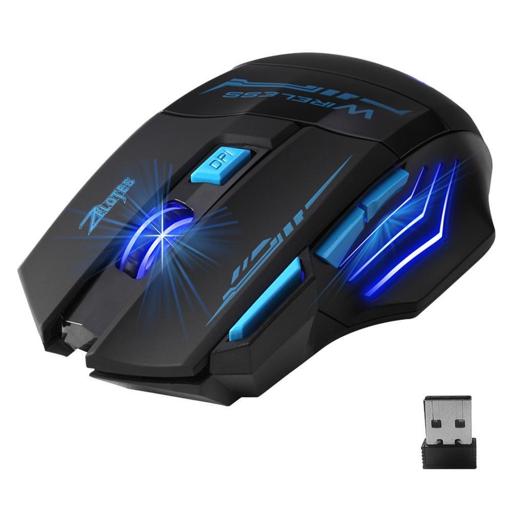 ZELOTES F-14 2.4GHz Wireless USB 2400DPI Adjustable Ergonomic Optical Mouse