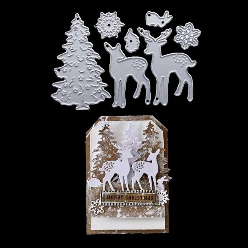 Christmas Tree Deer DIY Scrapbooking Carbon Steel Cutting Dies Photo Album Cards