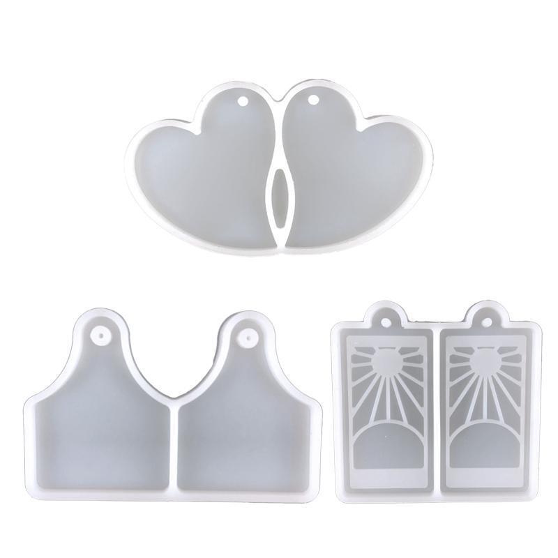 Sunshine Love Heart Earrings Epoxy Mold DIY Pendant Silicone Mold Keychain Decor