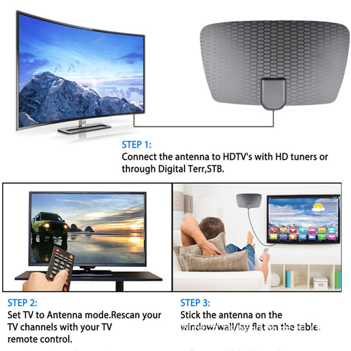 TV Antenna 4K 1080P Digital 200 Mile Range Aerial for All Television Outdoor