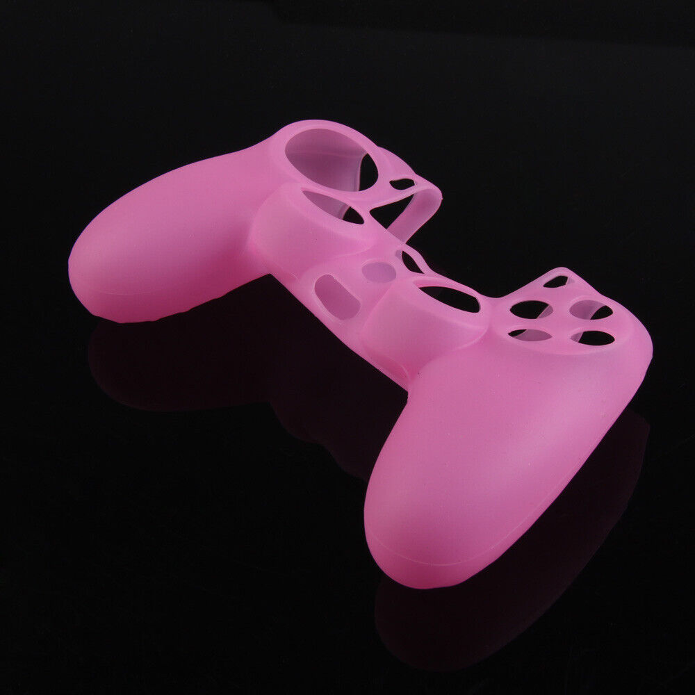 Silicone Rubber Soft Case Skin Cover for PS4 Controller Grip Handle Pink