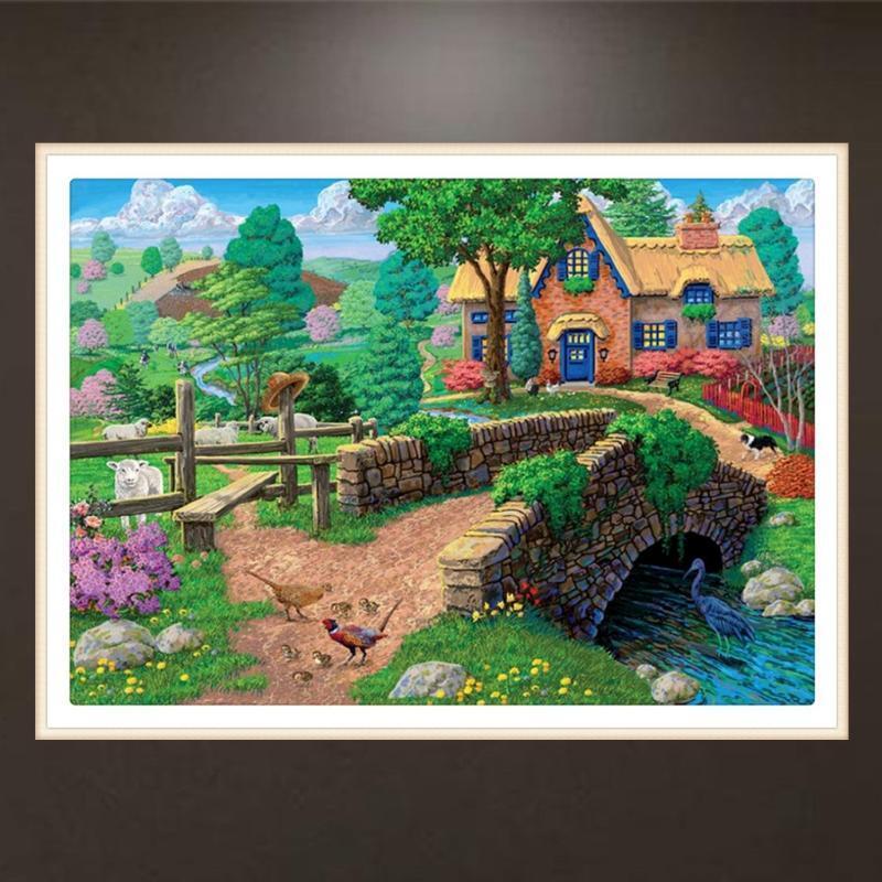 Village 5D Full Diamond Embroidery Painting DIY Painting Cross Stitch Home Decor