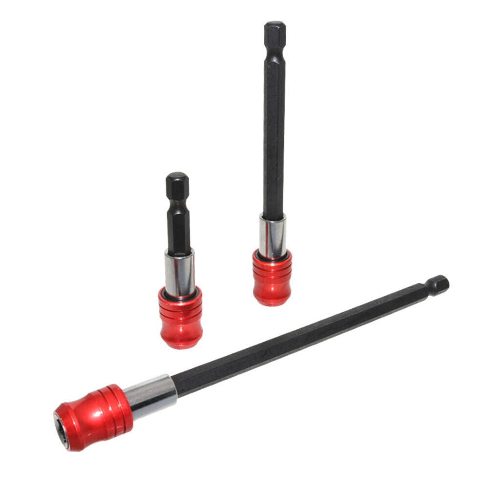 3pcs Batch Head Rod 1/4 Hex Shank Self-locking Magnetic Bit Extension Rods