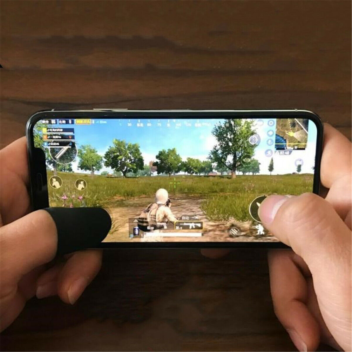 2PCS Sweatproof Gloves Mobile Finger Tips Sleeve Touch Screen Game Controller