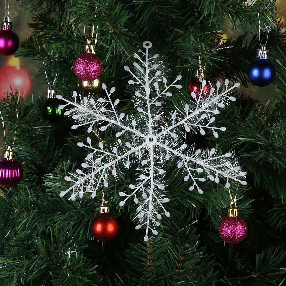 3pcs Christmas White Snowflake Windows Party Xmas Trees Hanging Decor (22cm