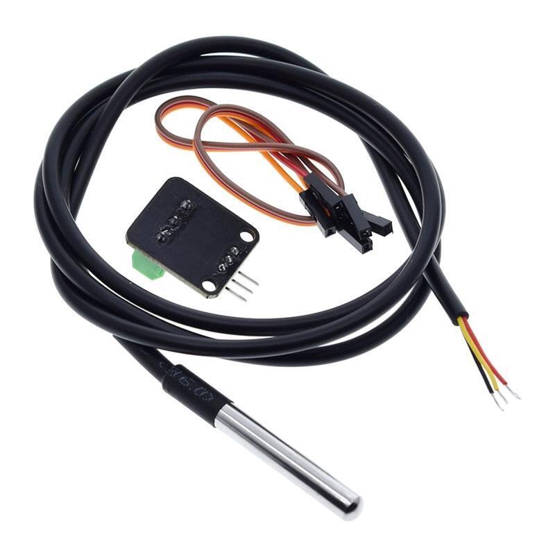 DS18B20 Temperature Sensor Module Kit Digital Sensor Cable Probe TerminalAdapter