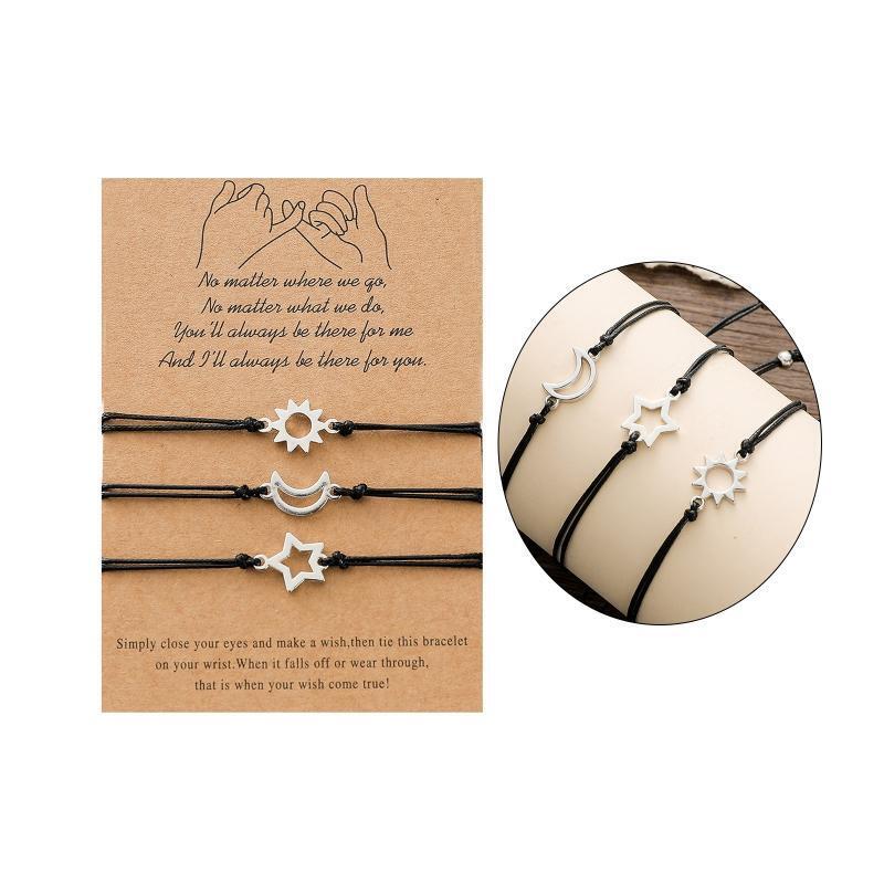 3 Pcs Friendship Card Bracelets Relationship Promise Bracelet for Best Friends