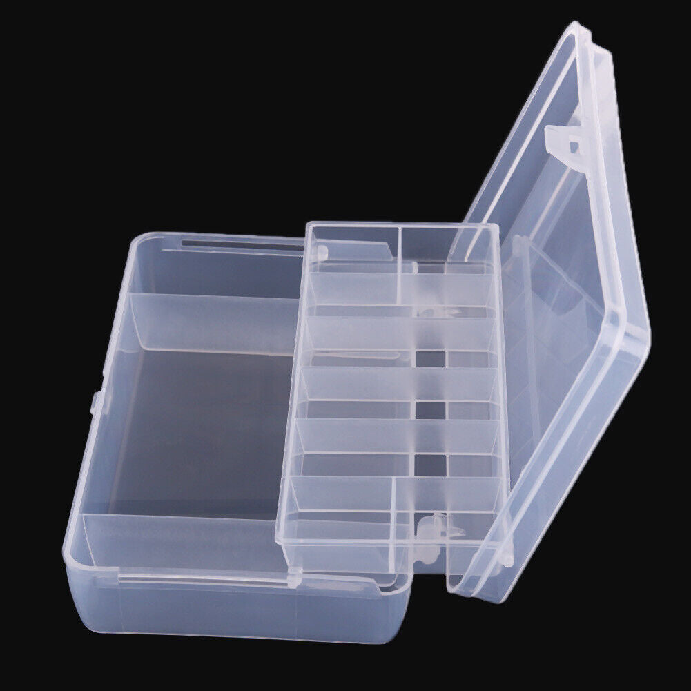 2 Layer Multifunctional Fishing Lure Plastic Box Portable Kit Storage Case