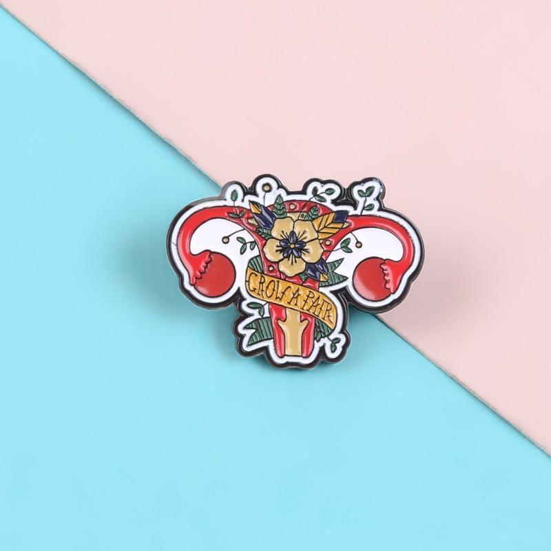 Feminist Enamel Pin Uterine Medicine Brooches Uterus Pins Gifts for Girls Women