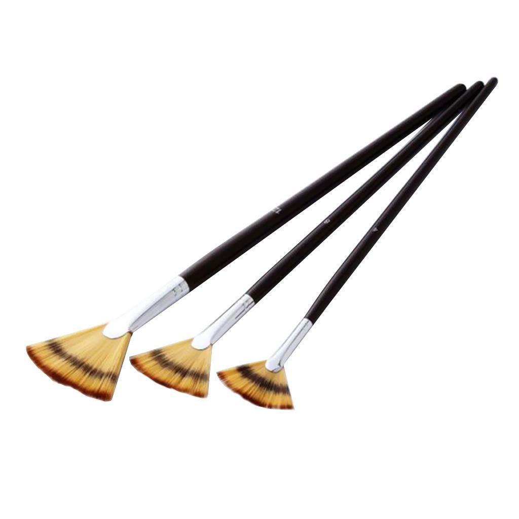 3Sets Paint Brush Fan   DIY Acrylic Painting  Coloring Art
