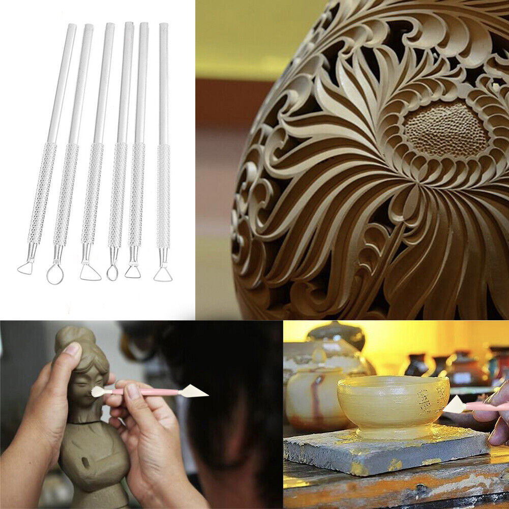 6pcs DIY Aluminum Scraper Pottery Ceramics Craft Clay Sculpting Tools Set