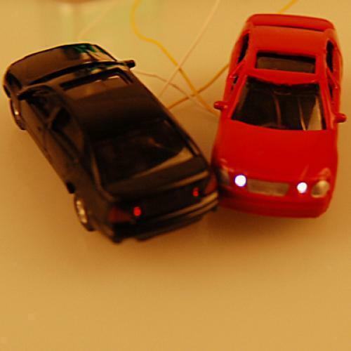 10Pcs 1:100 HO Scale Plastic Painted Car   Table Scene 48x17x12mm