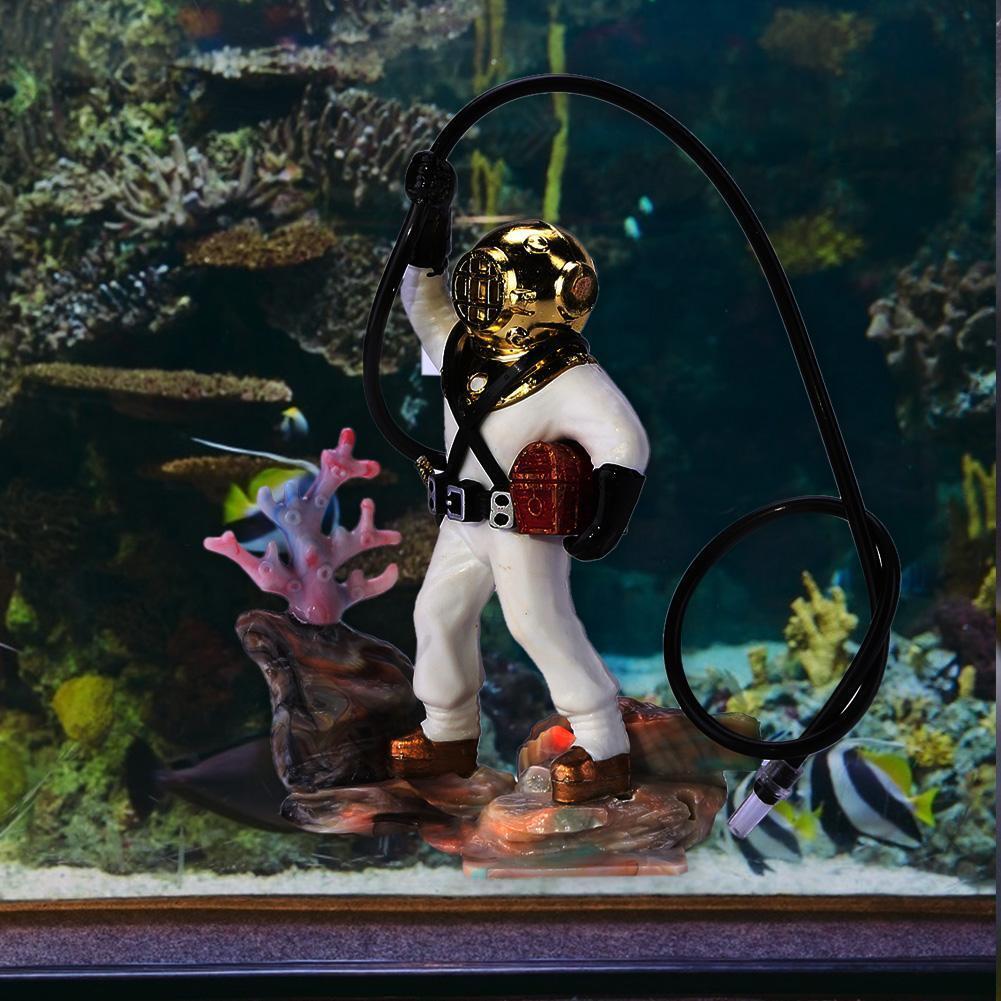 Underwater Animation Landscape Treasure Hunt Diver Pneumatic Decor (White)