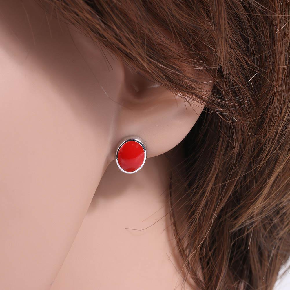 1 Box Women Small Rhinestones Earring Ear Studs Plastic Grass Moon Shape(3)