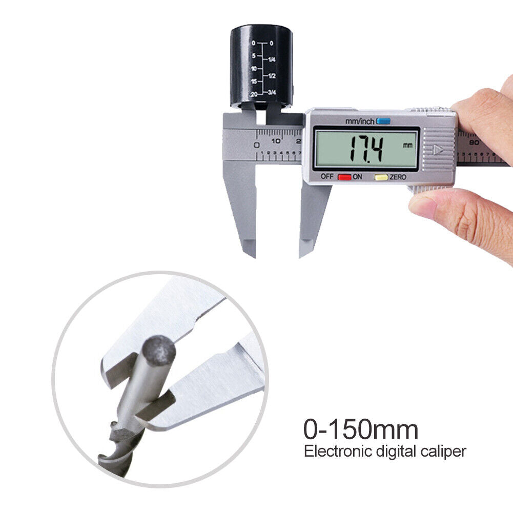 150mm LCD Digital Electronic Carbon Fiber Vernier Caliper Gauge Micrometer