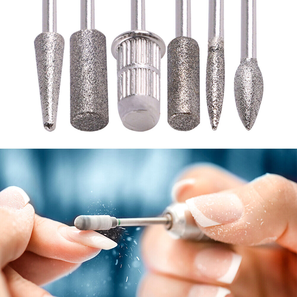 6pcs/Set Nail Drill Bits Grinder Manicure Polish Rotary Burr Cuticle Cutter