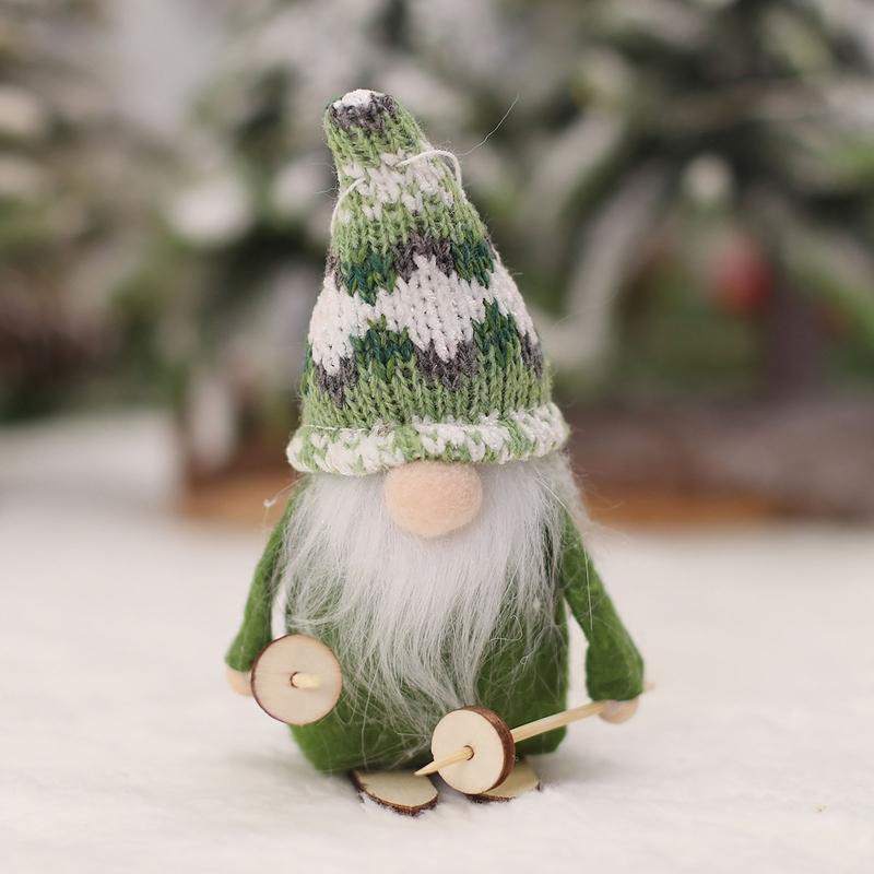 Christmas Striped Hat Hanging Gnome Pendant 4pcs/set Girls Boys Present Supplies