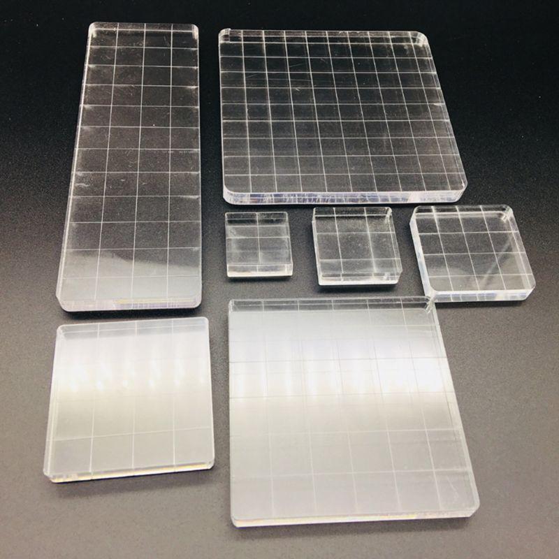 7pcs High Transparency Acrylic Block DIY Crafts Seal Stamp Scrapbooking Album