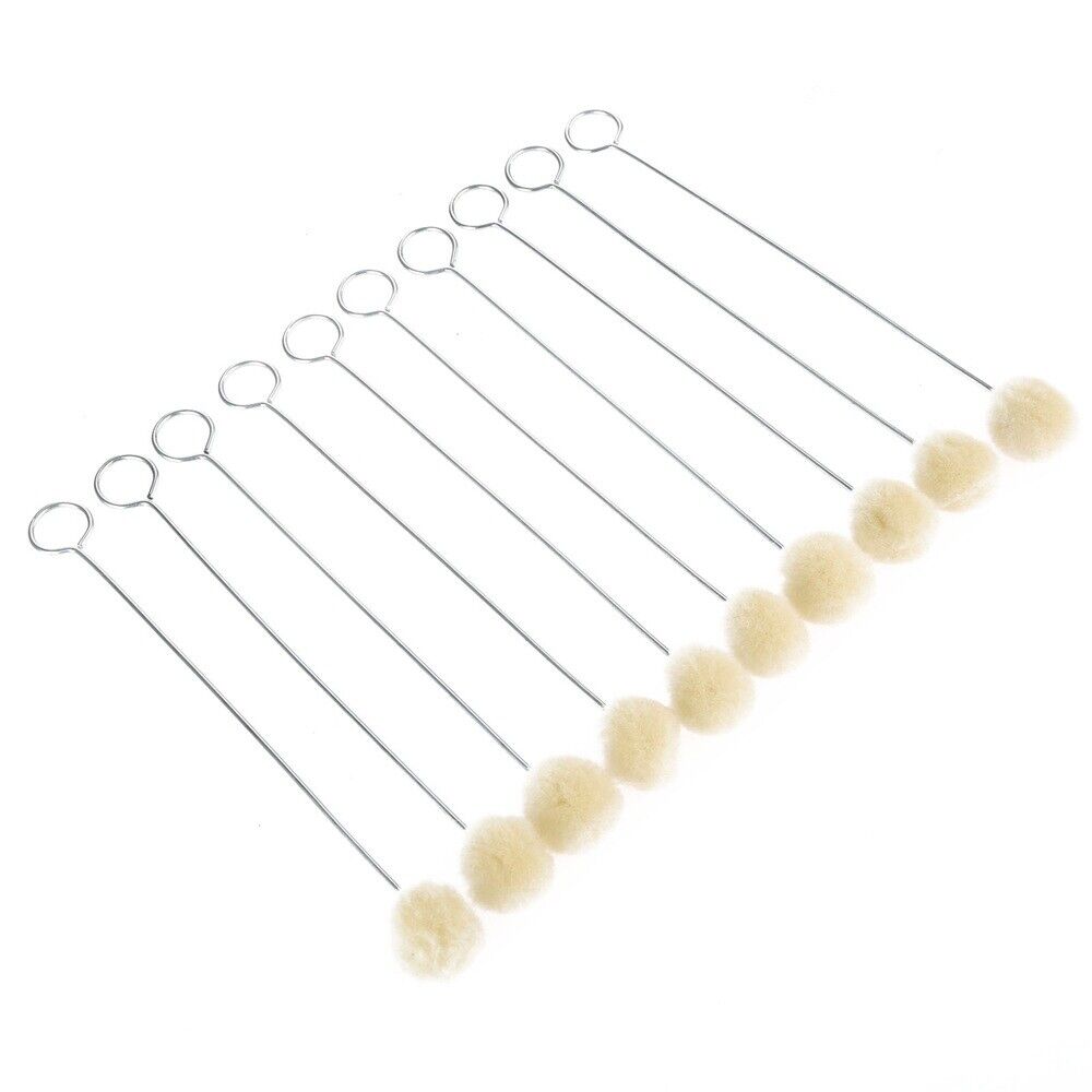 20Pcs Wool Daubers Assisted Dyeing Brush Metal Handle Household DIY Leather Tool