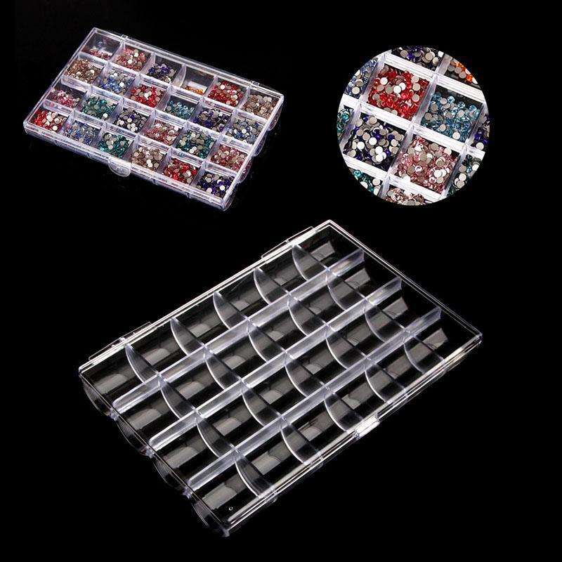 Jewelry Organizer Box for Earring Storage Clear Plastic Container 24 Compartment