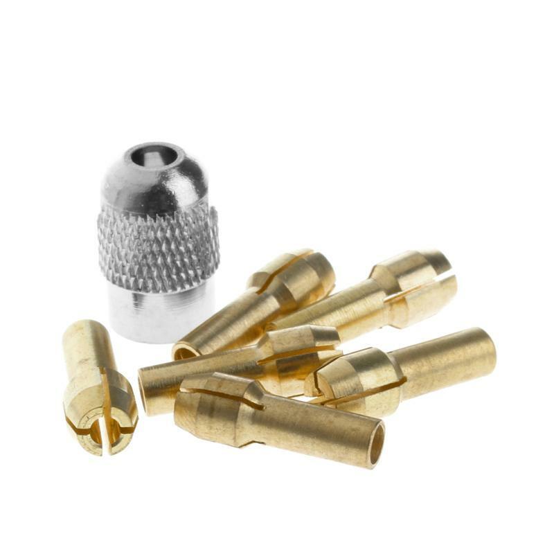 6Pcs Bronze Tweezers 1.0/1.6/2.0/2.4/3.0/3.2 + M8 * 0.75 Fits Rotary Tools