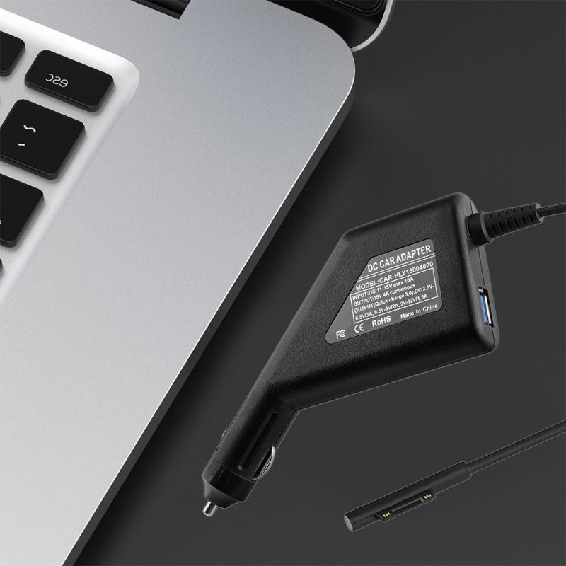 Car Charger Surface Laptop Car Charger, DC 15V 4A for Surface Laptop with QC3.0