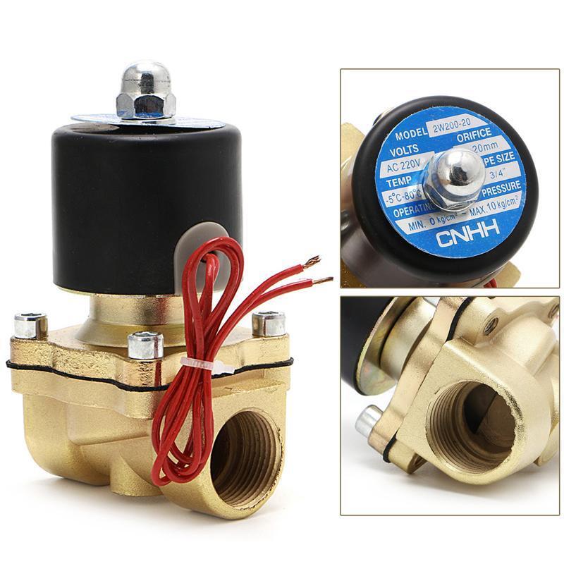 3/4" 220V Electric Solenoid Valve Pneumatic 2 Port Water Oil Air Gas 2W-200-20