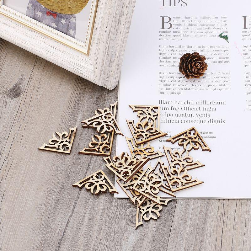 50 Pcs Horn Flower Shape Wooden Slices Craft Wood Cutout Christmas Party Decor