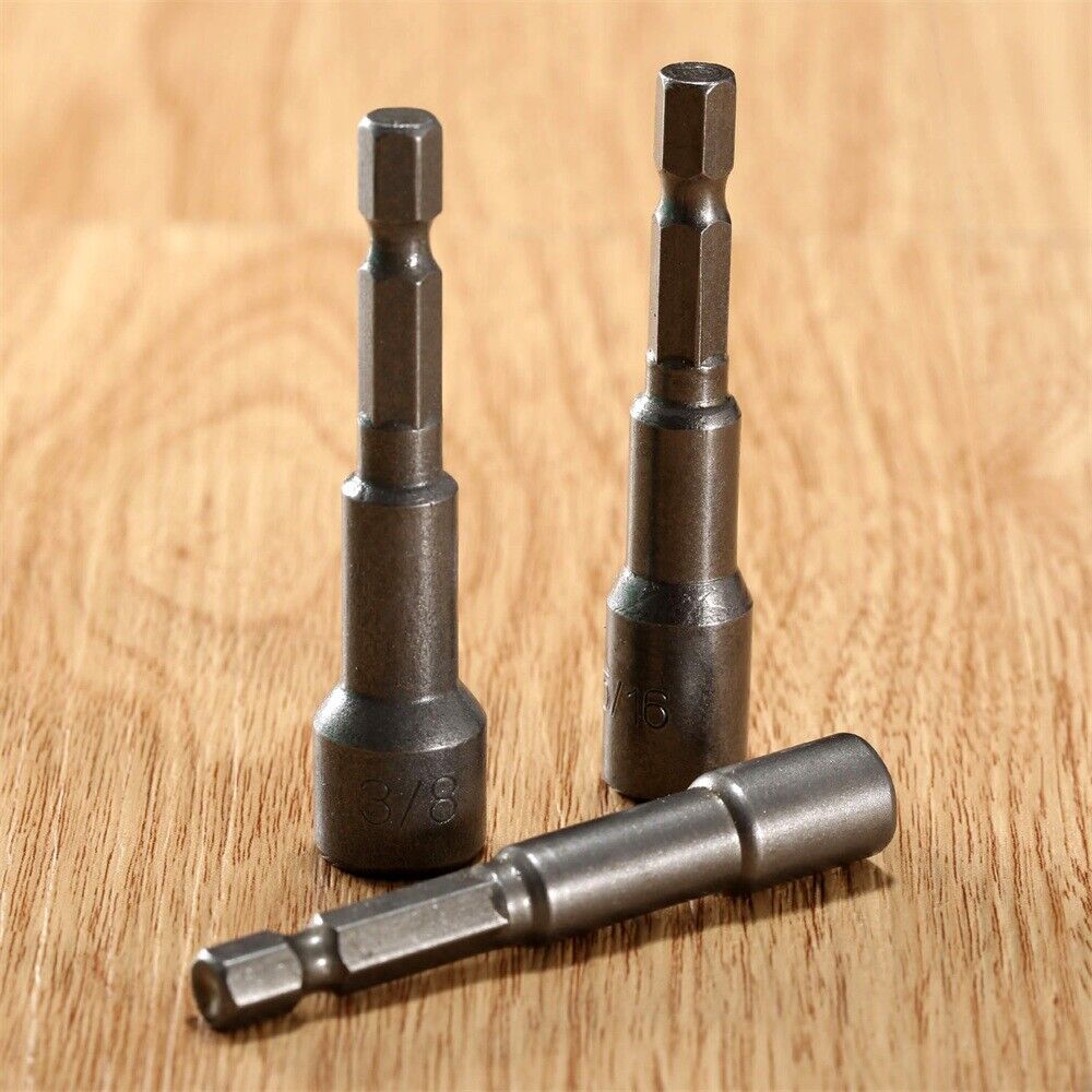 3Pcs Hex Socket Adapter Drill Bit Screwdriver Socket Nut Driver Setters Tool