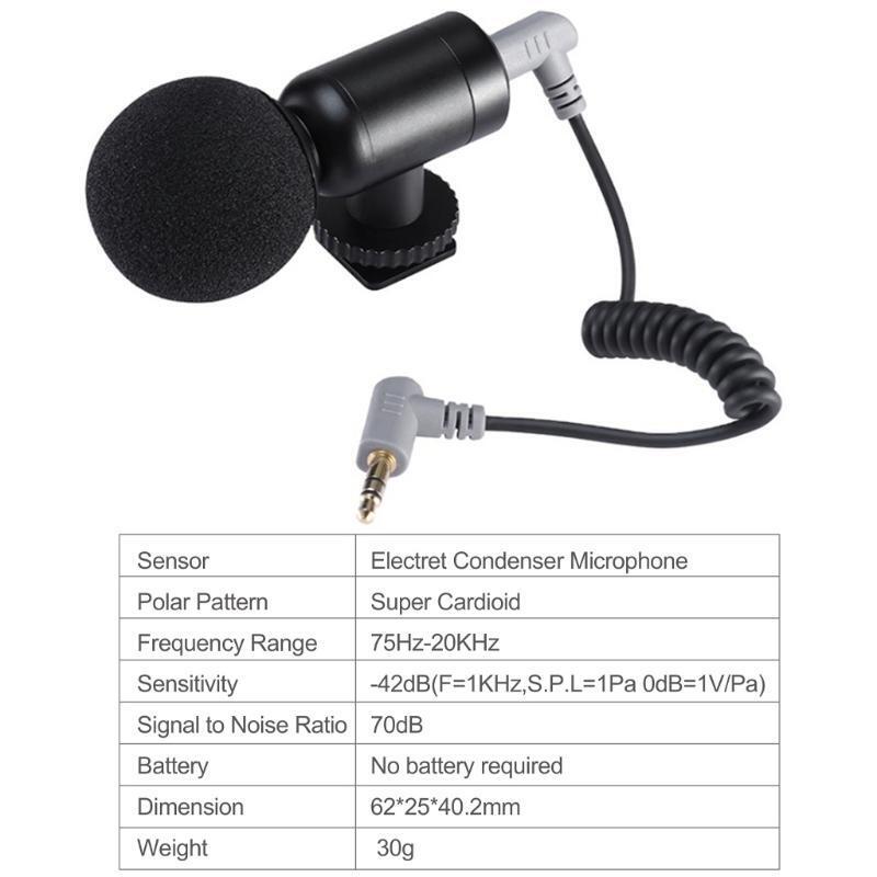 Universal Video Microphone Mini Super for Smartphone Camcorders Podcast Recordin