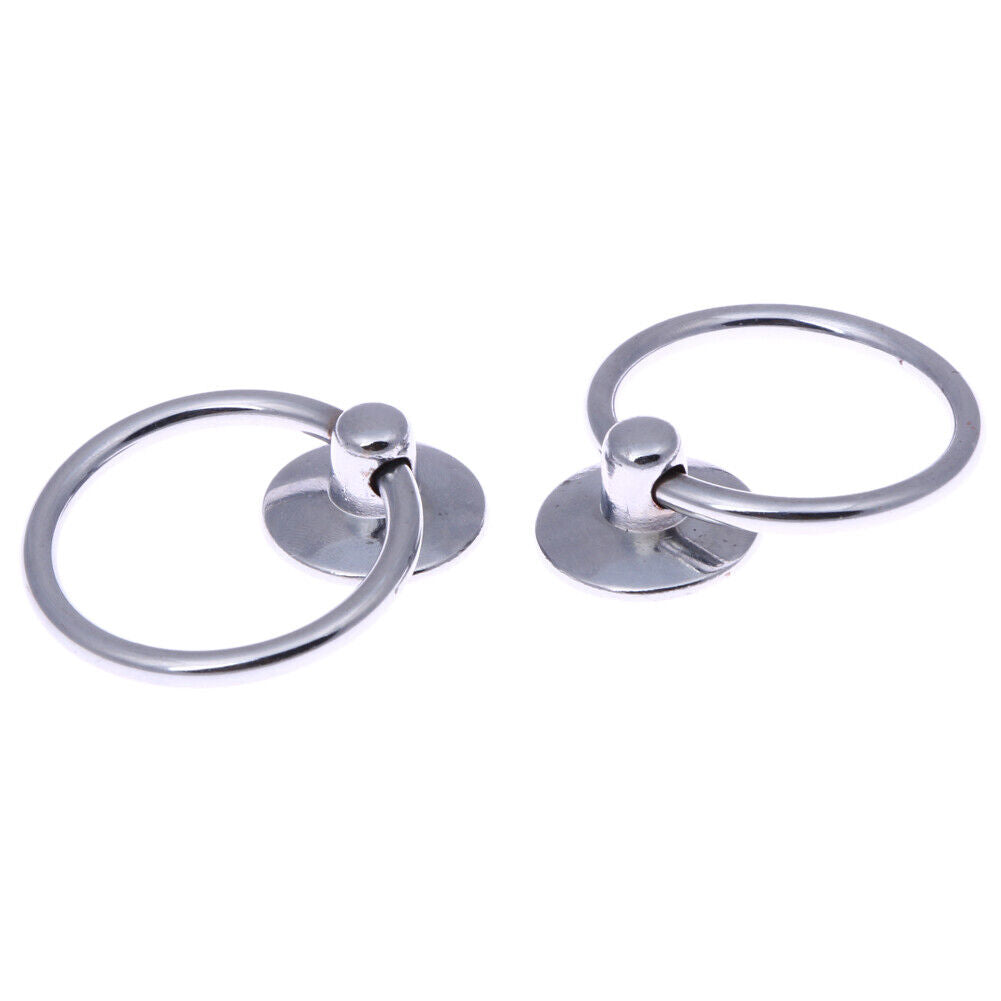 2 X High Quality Round Pull Ring Metal Stainless Steel Handle Drawer Handle