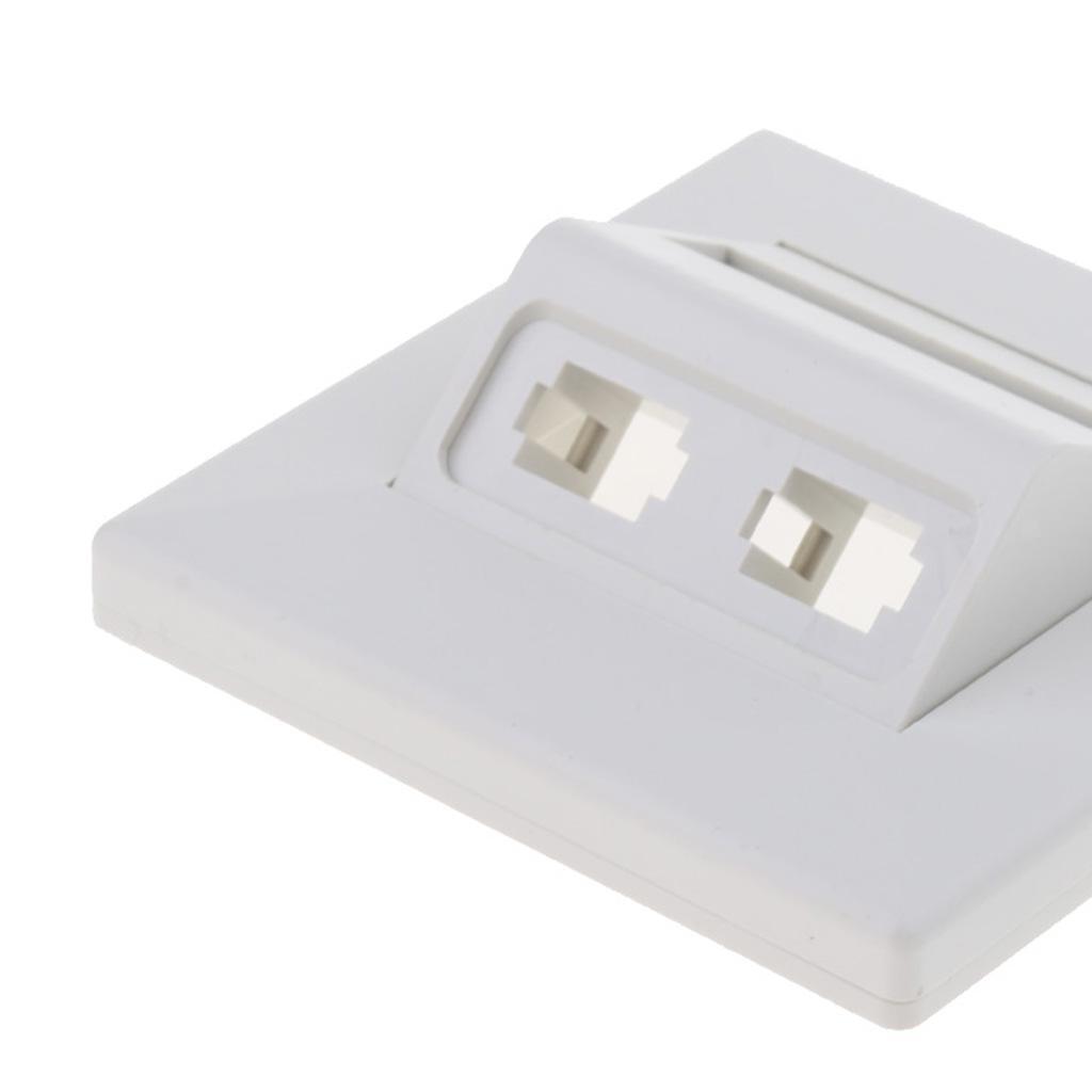 ABS 2 Sockets  Fiber  Tray Fiber Optic Wall Plate Panel White
