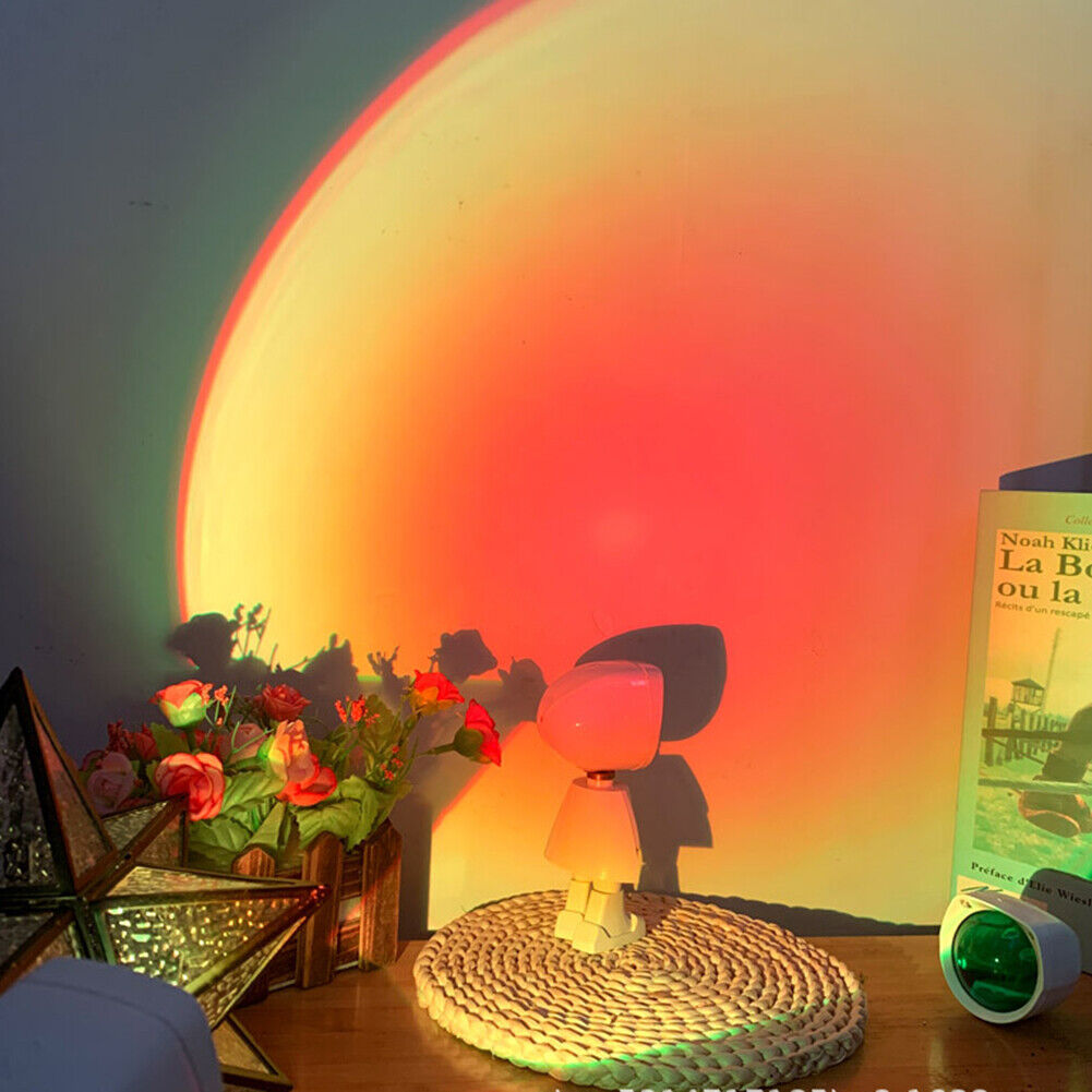 LED Projection Lamp Robot Sunset Rainbow Room Decor Atmosphere Night Lights