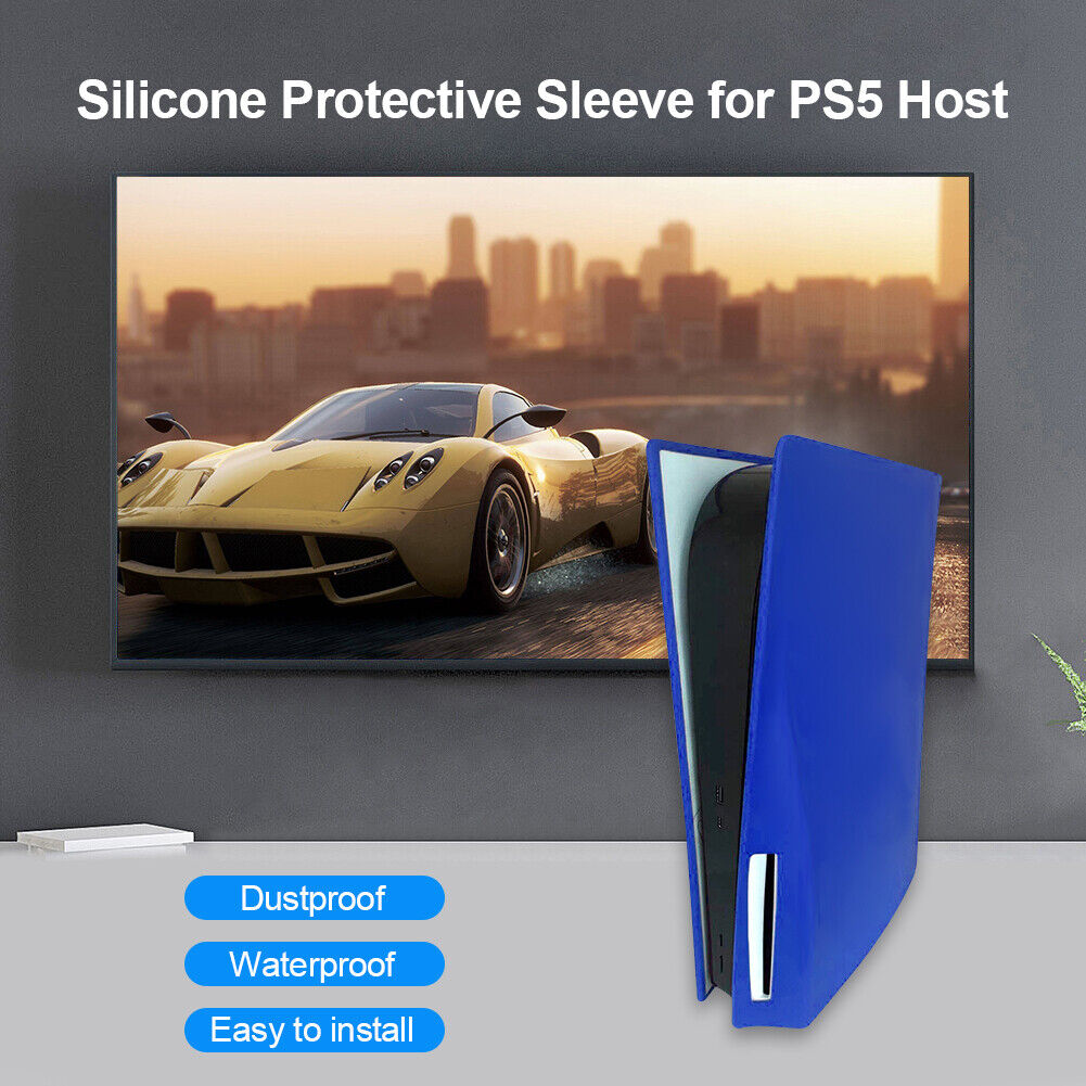 Silicone Dustproof Protective Housing Cover for PS5 (Optical Drive Blue)