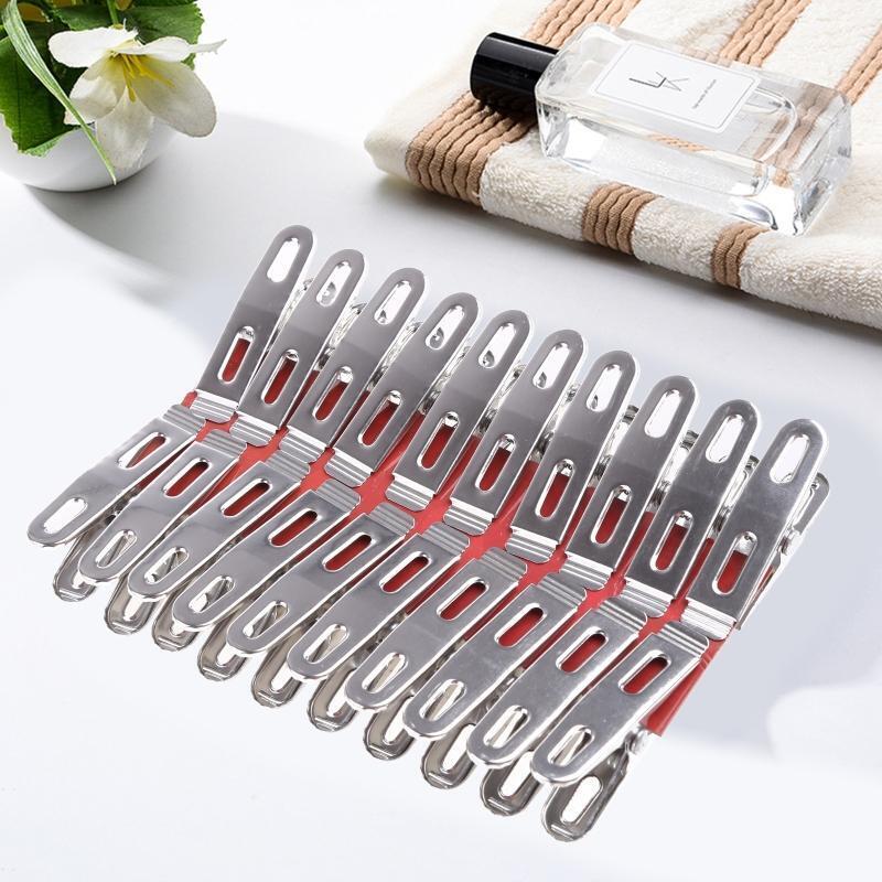 20 Pieces Strong Stainless Steel Household Functional Pegs for Clothes Sock Food