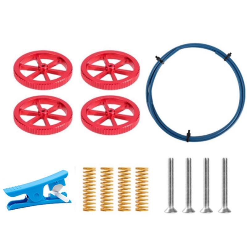 Bowden Tube+4 Aluminum Hand Twist Leveling Nuts + 4 Hot Bed Die Springs