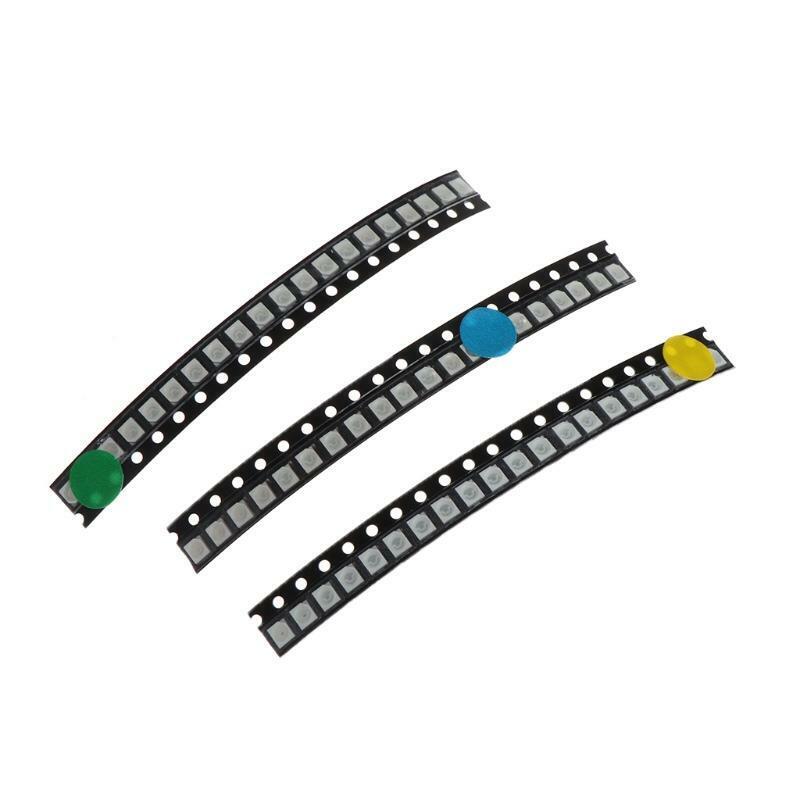 100 Pcs 5 Colors SMD 3528 1210 LED Light Red Green Blue Yellow White Assotment