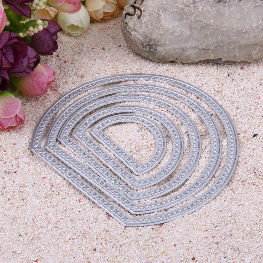 5 Pieces Semicircle/Moon Shape Card Maker Metal Die Cutting Dies