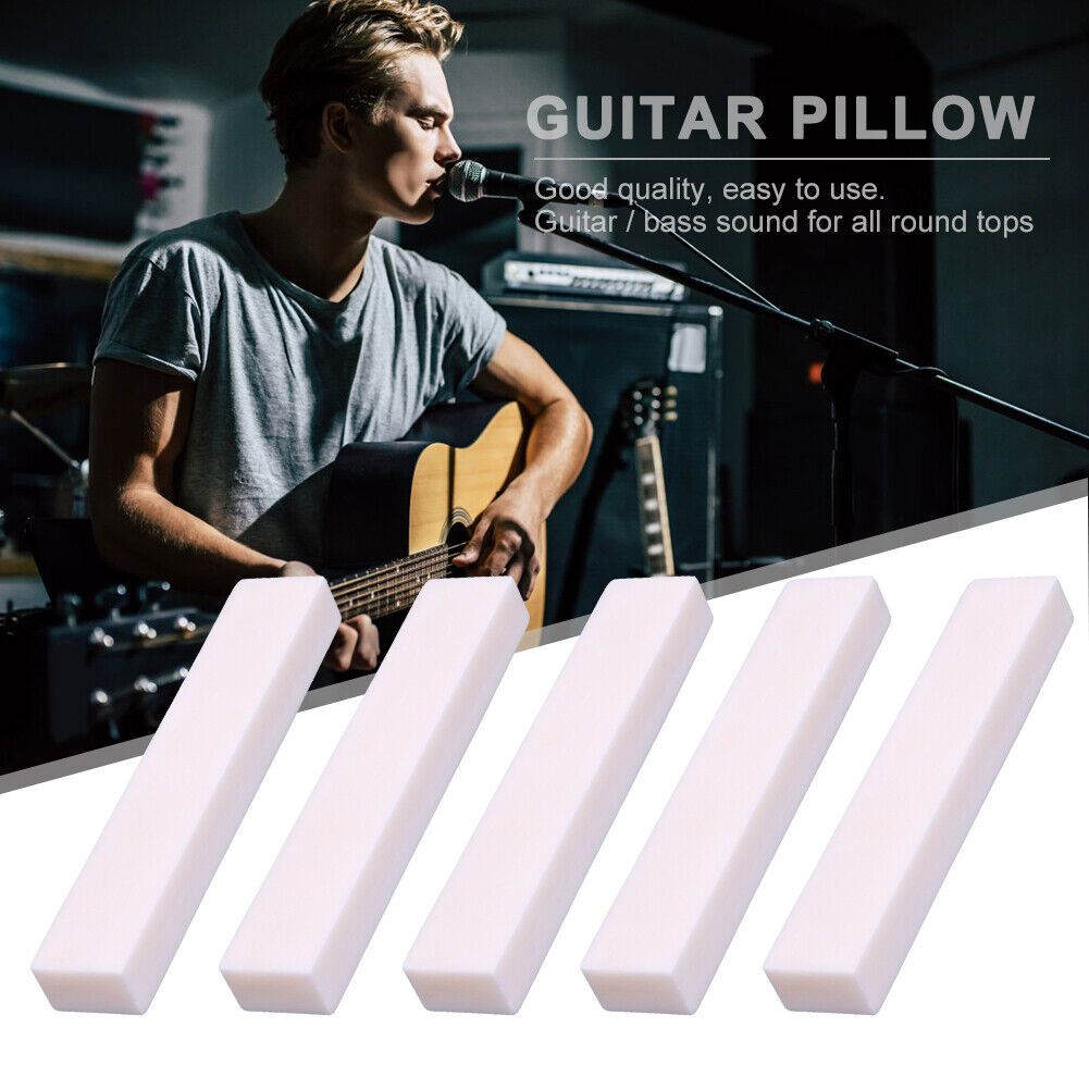 5x Guitar Bass Bridge Saddle Blank Bone Nut for Folk Classical Guitar Parts