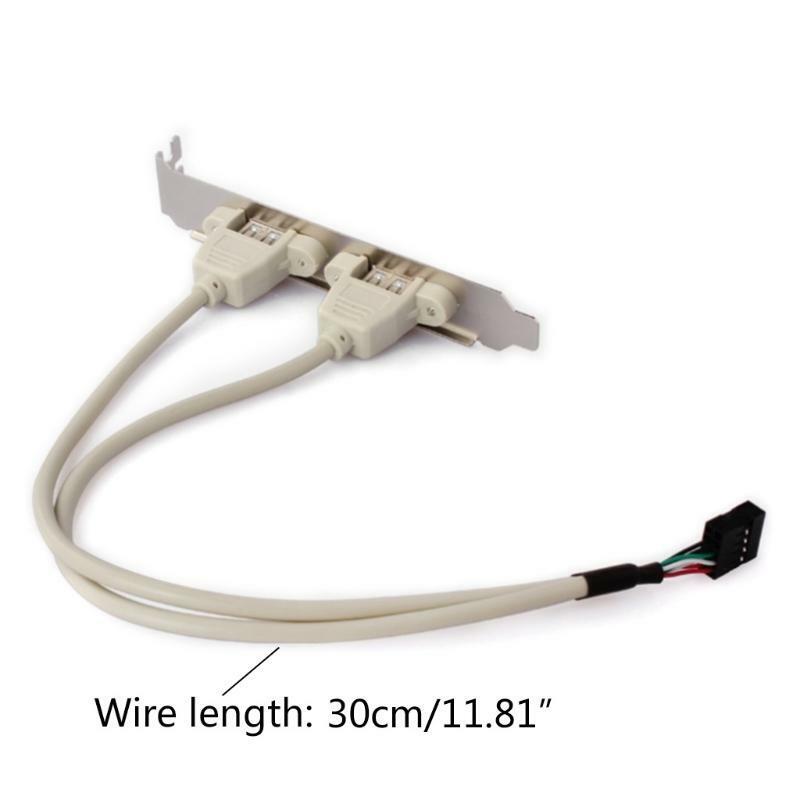 12cm Host Adapter Cable Motherboard Rear Panel Expansion Bracket USB 2.0 Wire