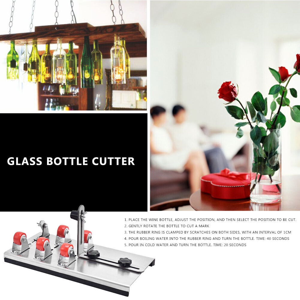 Glass Bottle Cutter Set with Gloves Beer Wine Container Cutting Metal Tool